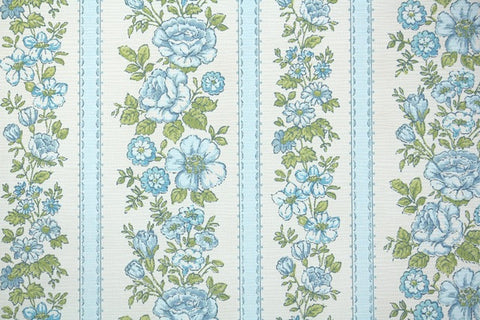 1970s Floral Vintage Wallpaper