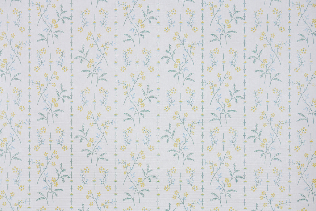 1980s Floral Stripe Vintage Wallpaper