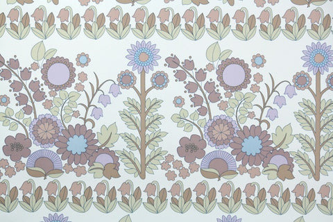 1970s Floral Vintage Wallpaper