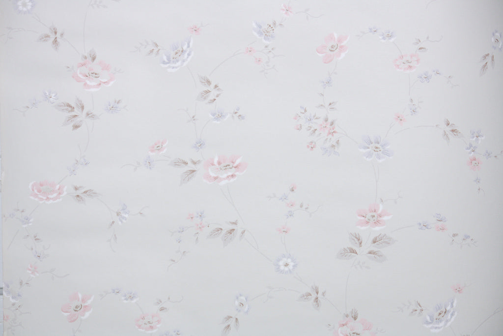 1980s Floral Vintage Wallpaper