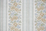 1970s Floral Stripe Vintage Wallpaper