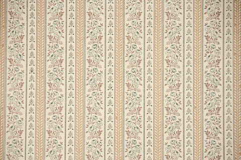 1970s Floral Stripe Vintage Wallpaper