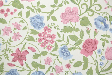 1970s Floral Vintage Wallpaper