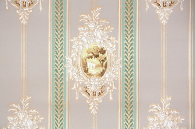 1940s Scenic Vintage Wallpaper