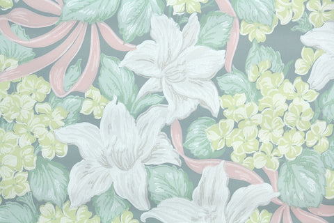 1940s Floral Vintage Wallpaper