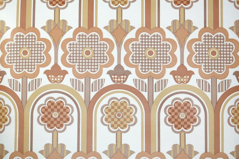 1970s Floral Vintage Wallpaper