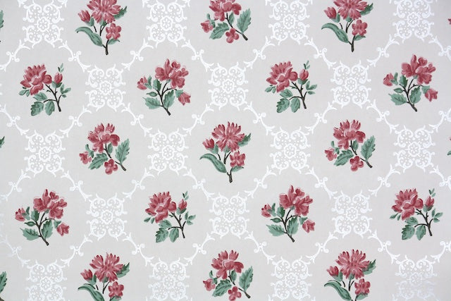 1950s Floral Vintage Wallpaper