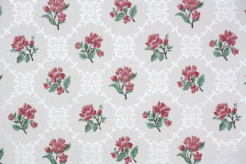 1950s Floral Vintage Wallpaper