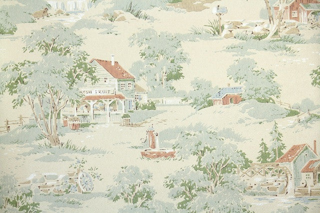 1960s Scenic Vintage Wallpaper