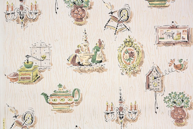 1950s Kitchen Vintage Wallpaper