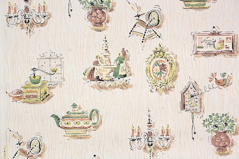 1950s Kitchen Vintage Wallpaper
