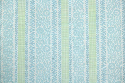 1970s Floral Stripe Vintage Wallpaper