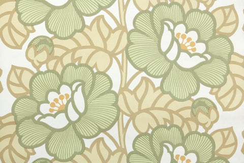 1970s Floral Vintage Wallpaper
