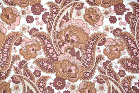 1970s Floral Vintage Wallpaper