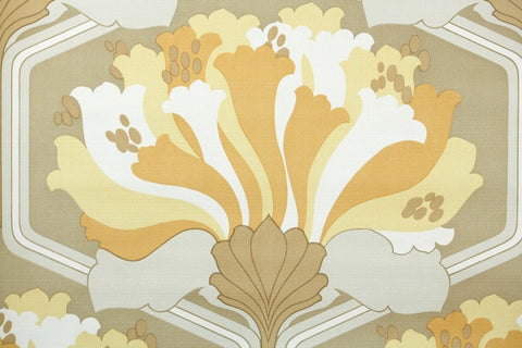 1970s Floral Vintage Wallpaper