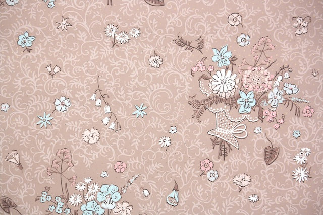 1950s Floral Vintage Wallpaper