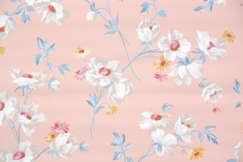 1950s Floral Vintage Wallpaper