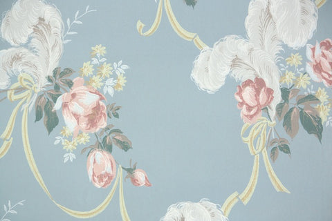1940s Floral Vintage Wallpaper