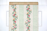 1940s Floral Stripe Vintage Wallpaper