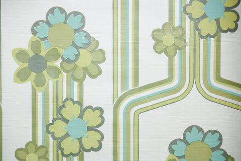 1960s Floral Vintage Wallpaper