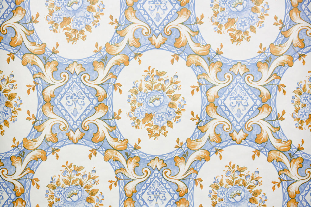 1970s Floral Vintage Wallpaper
