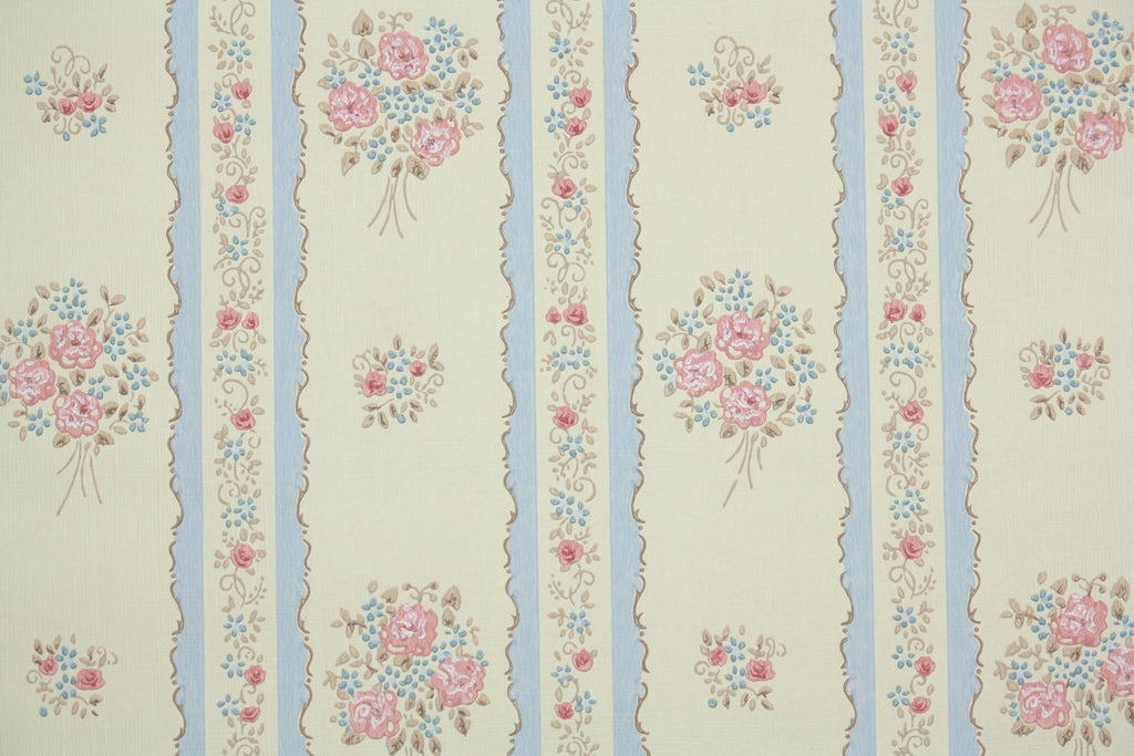 1970s Floral Vintage Wallpaper