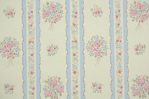 1970s Floral Vintage Wallpaper