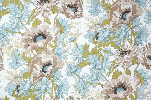 1970s Floral Vinyl Vintage Wallpaper