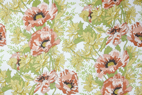 1970s Floral Vinyl Vintage Wallpaper