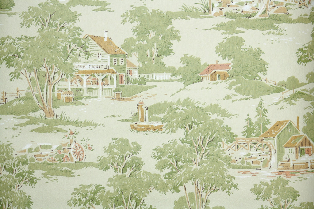 1960s Scenic Vintage Wallpaper