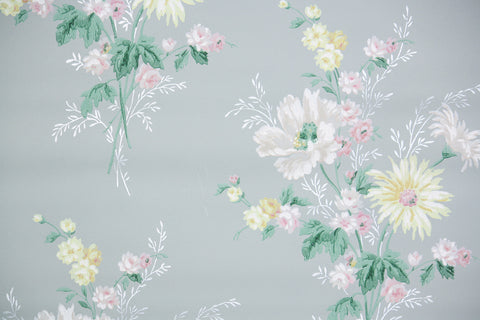 1950s Floral Vintage Wallpaper