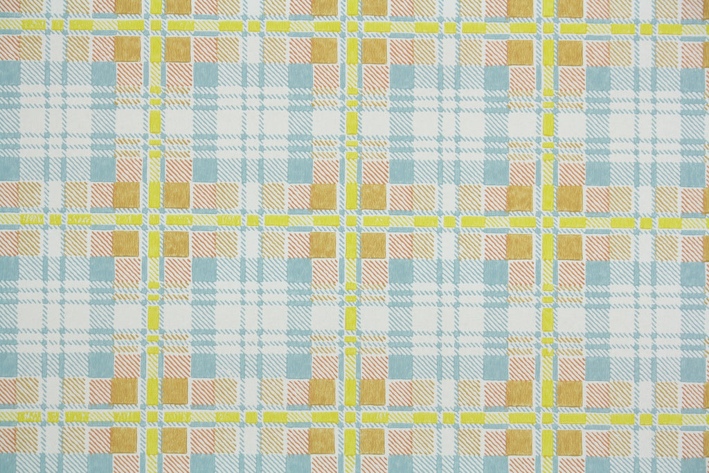 1960s Plaid Vintage Wallpaper