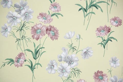 1950s Floral Vintage Wallpaper