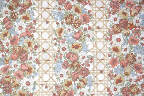 1970s Floral Vinyl Vintage Wallpaper