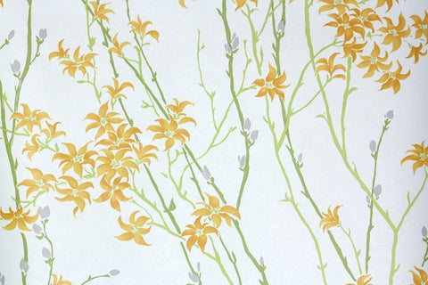 1970s Floral Vintage Wallpaper