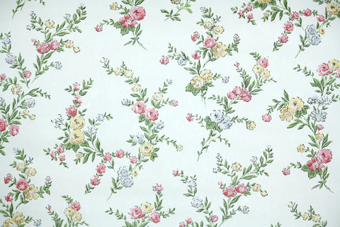 1970s Floral Vintage Wallpaper