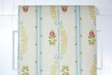 1970s Floral Stripe Vintage Wallpaper