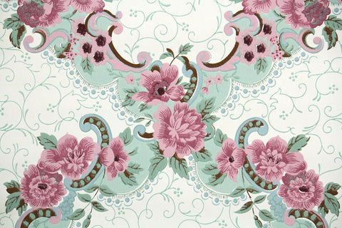 1940s Floral Vintage Wallpaper