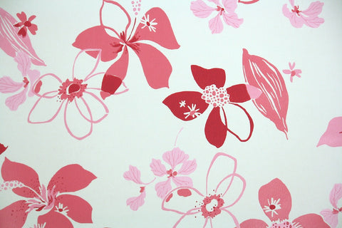 1970s Floral Vintage Wallpaper