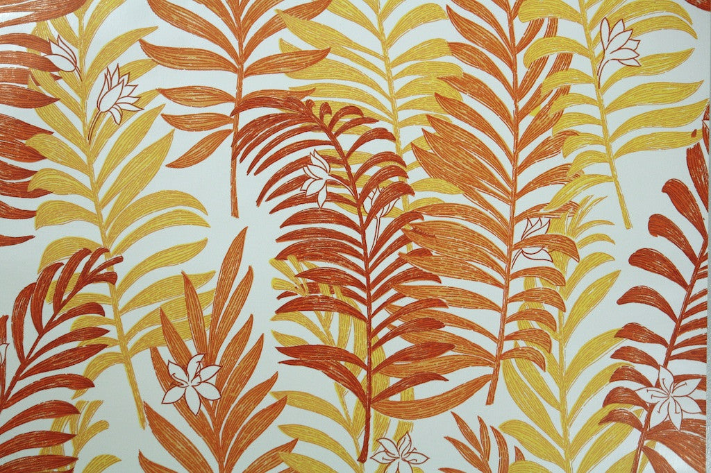 1970s Botanical Vinyl Vintage Wallpaper