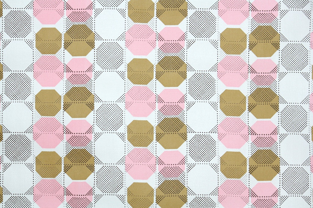 1970s Geometric Vinyl Vintage Wallpaper