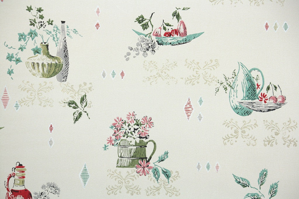 1950s Kitchen Vintage Wallpaper