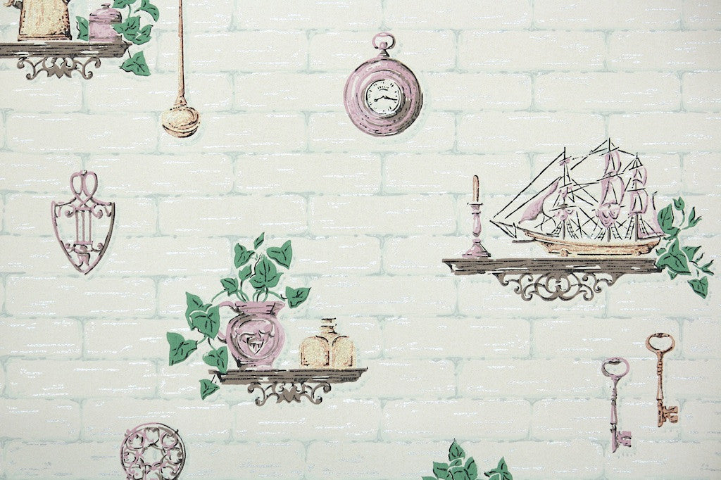 1950s Kitchen Vintage Wallpaper