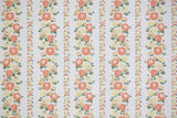 1960s Floral Stripe Vintage Wallpaper