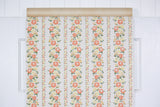 1960s Floral Stripe Vintage Wallpaper