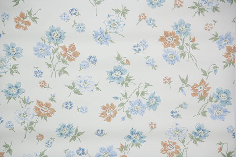 1970s Floral Vintage Wallpaper