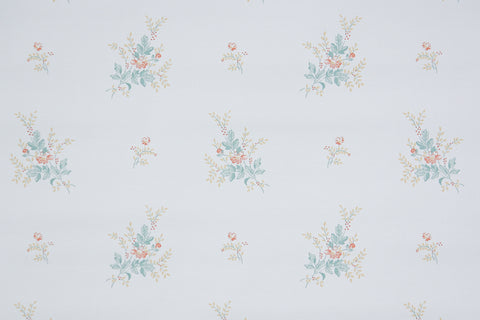 1980s Vinyl Floral Vintage Wallpaper