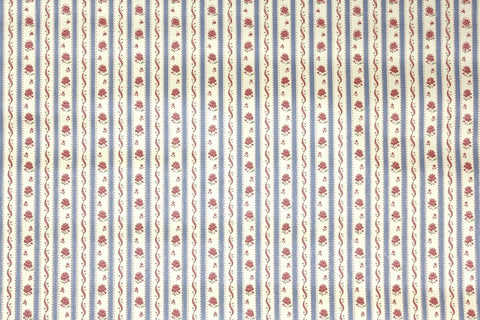 1980s Floral Stripe Vintage Wallpaper