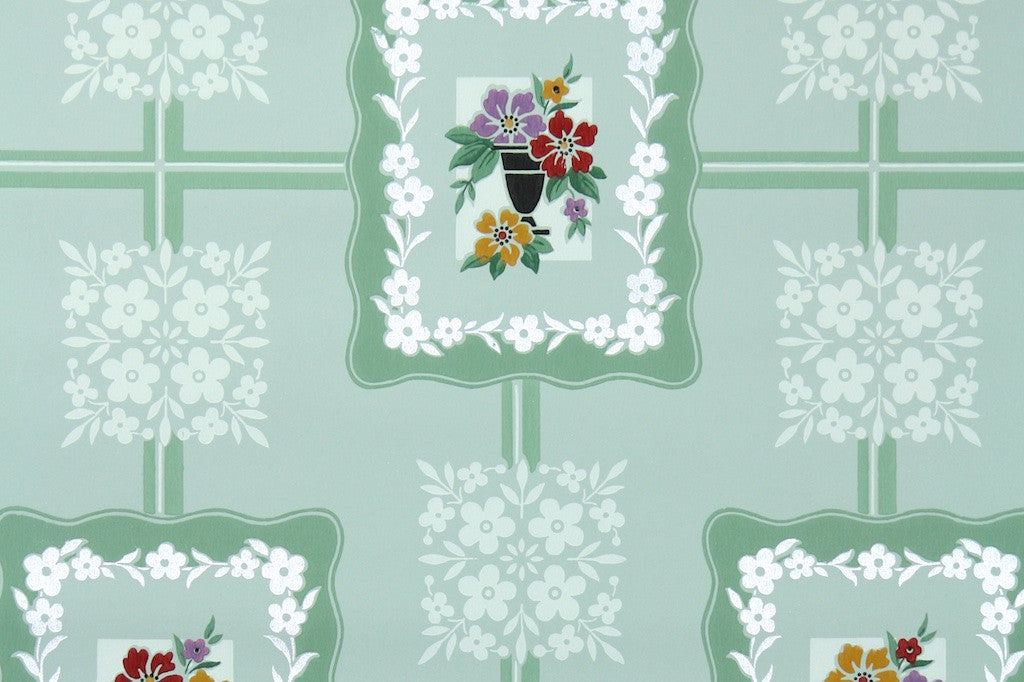 1940s Kitchen Vintage Wallpaper