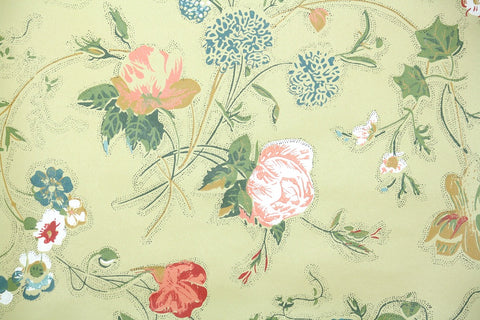 1960s Floral Vintage Wallpaper